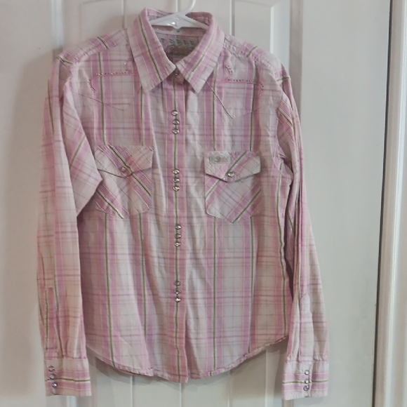 Cowgirl HARDWARE Crystal Snap Cotton Embellished Rodeo Shirt - Picture 1 of 8